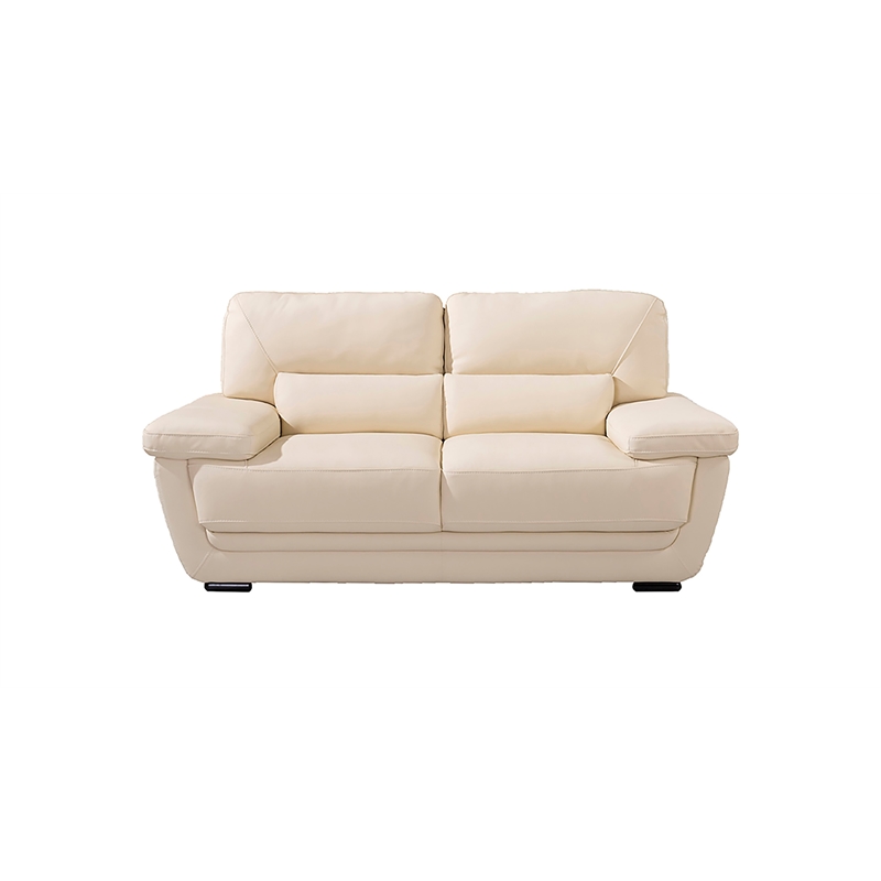 EK019 Cream Color With Italian Leather Loveseat