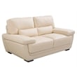 EK019 Cream Color With Italian Leather Loveseat