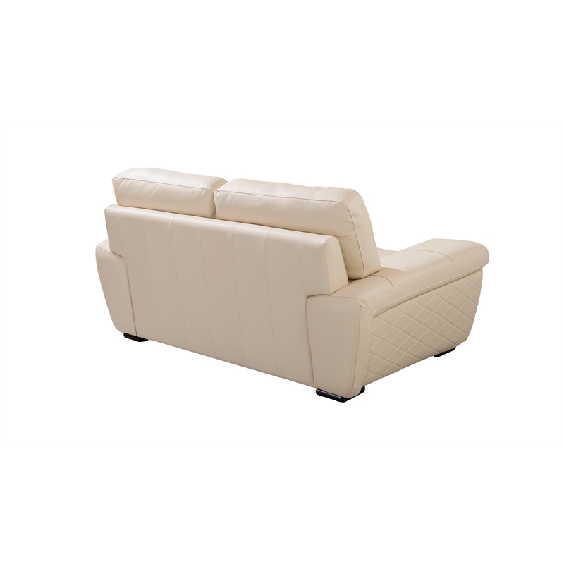 EK019 Cream Color With Italian Leather Loveseat