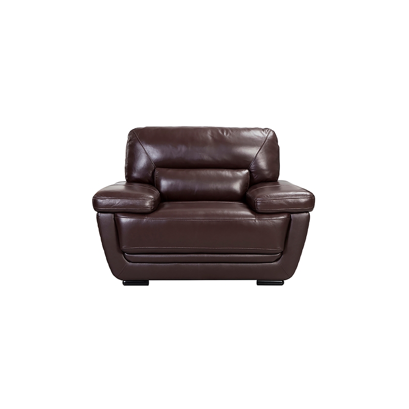 EK019 Dark Brown Color With Italian Leather Chair