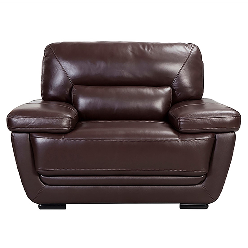 EK019 Dark Brown Color With Italian Leather Chair