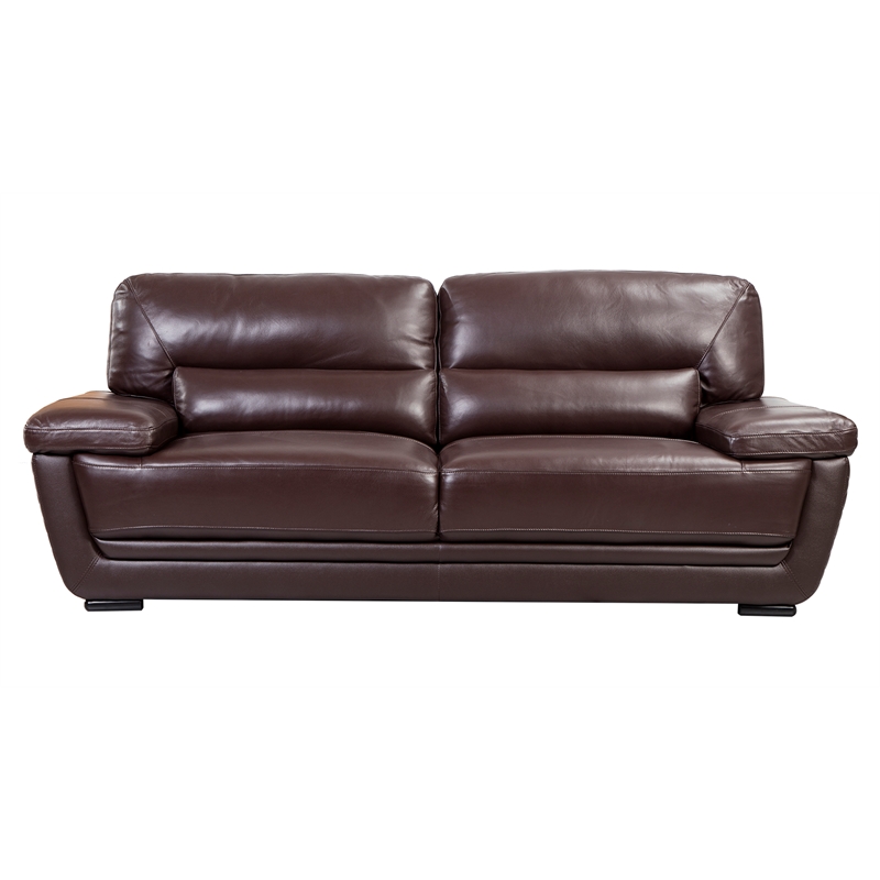 EK019 Dark Brown Color With Italian Leather Sofa