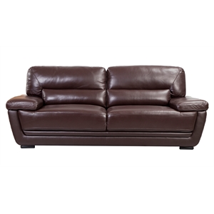 EK019 Dark Brown Color With Italian Leather Sofa