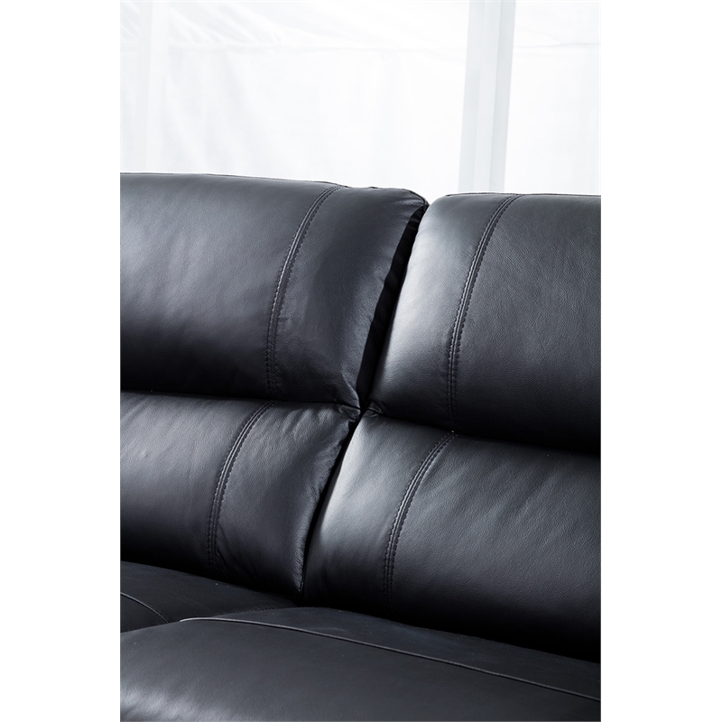 EK041 Black Color With Italian Leather Loveseat