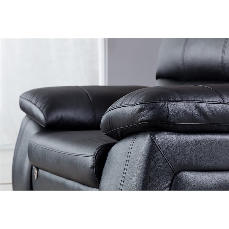 EK041 Black Color With Italian Leather Sofa