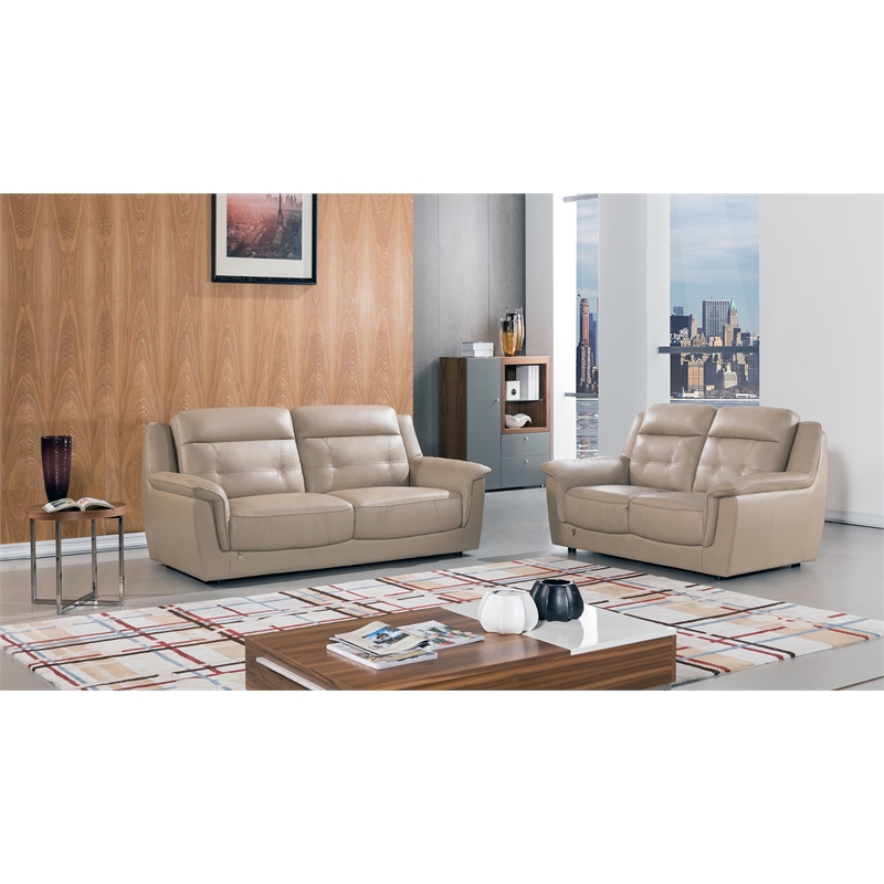 EK042 Tan Color With Italian Leather Sofa