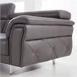 EK068 Dark Gray Color With Italian Leather Chair