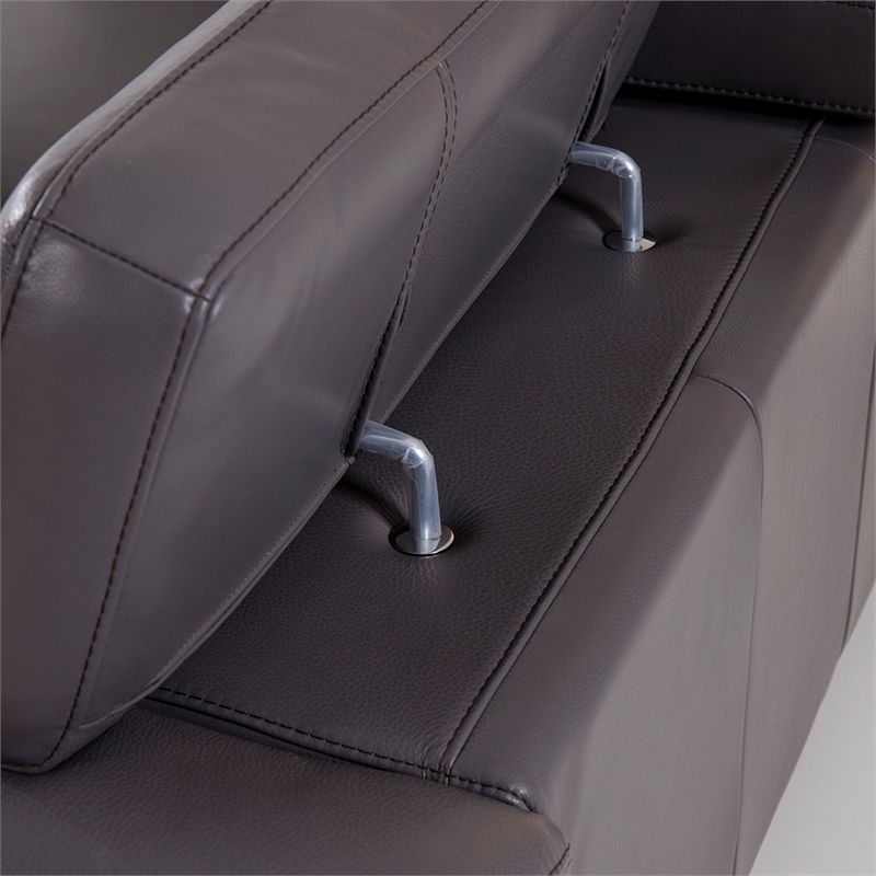EK068 Dark Gray Color With Italian Leather Chair