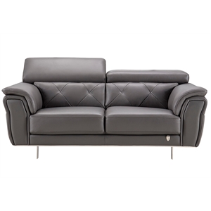 EK068 Dark Gray Color With Italian Leather Loveseat