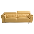EK068 Yellow Color With Italian Leather Sofa