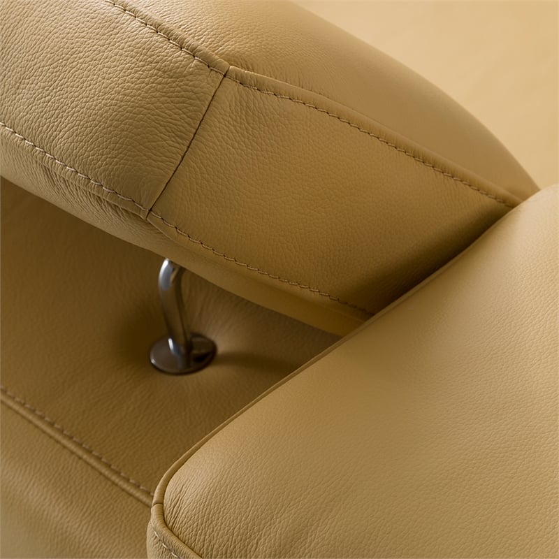 EK068 Yellow Color With Italian Leather Sofa