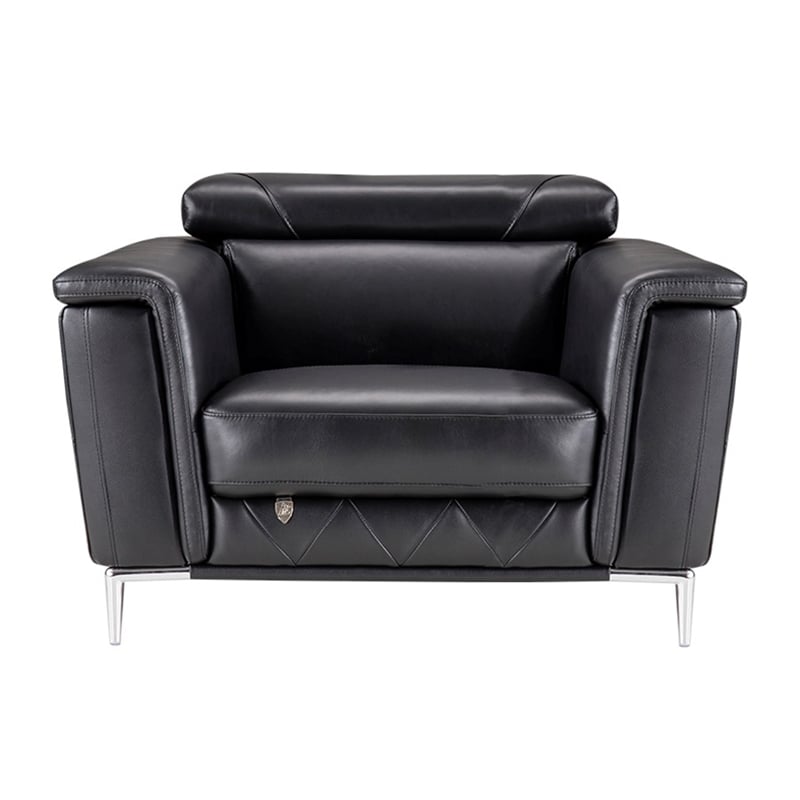 EK071 Black Color With Italian Leather Chair