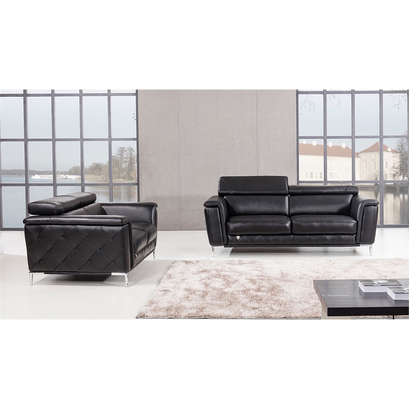 EK071 Black Color With Italian Leather Chair