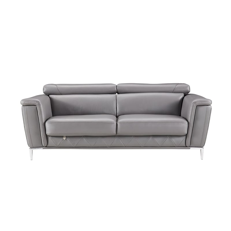 EK071 Dark Gray Color With Italian Leather Sofa