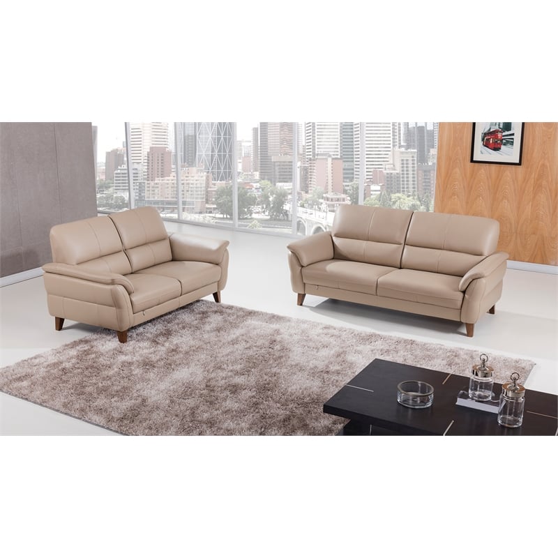EK073 Tan Color With Italian Leather Sofa