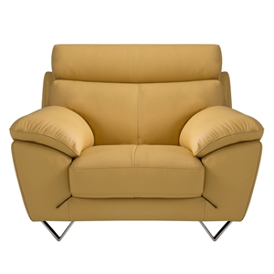 ek078 yellow color with italian leather chair