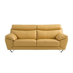 EK078 Yellow Color With Italian Leather Sofa