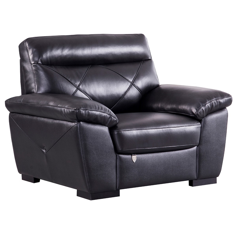 EK081 Black Color With Italian Leather Chair