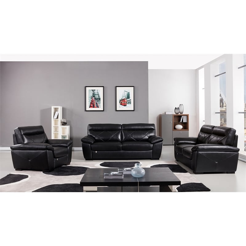 EK081 Black Color With Italian Leather Chair