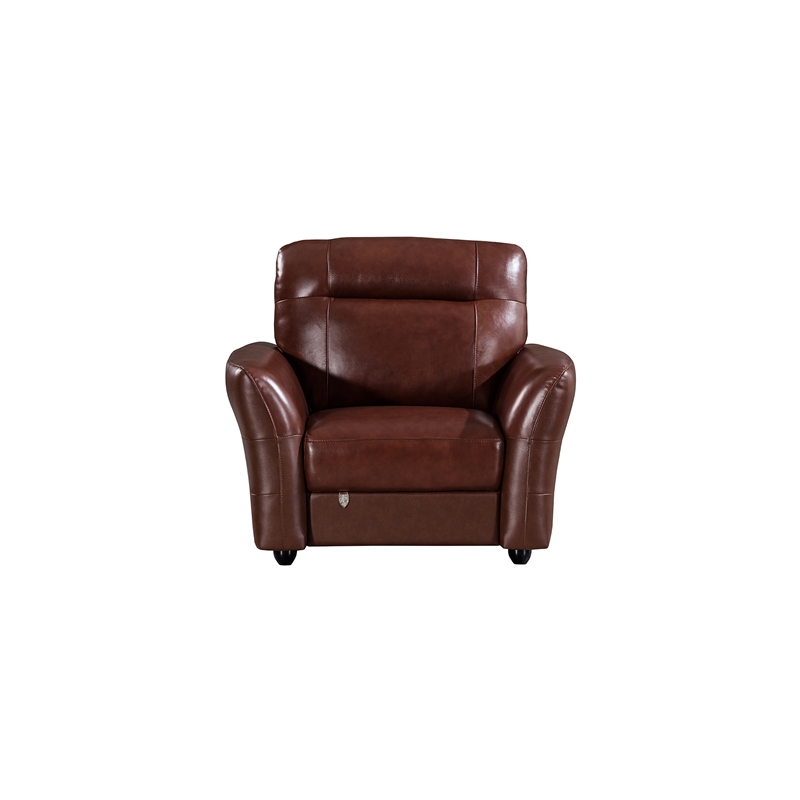 EK090 Brown Color With Italian Leather Chair
