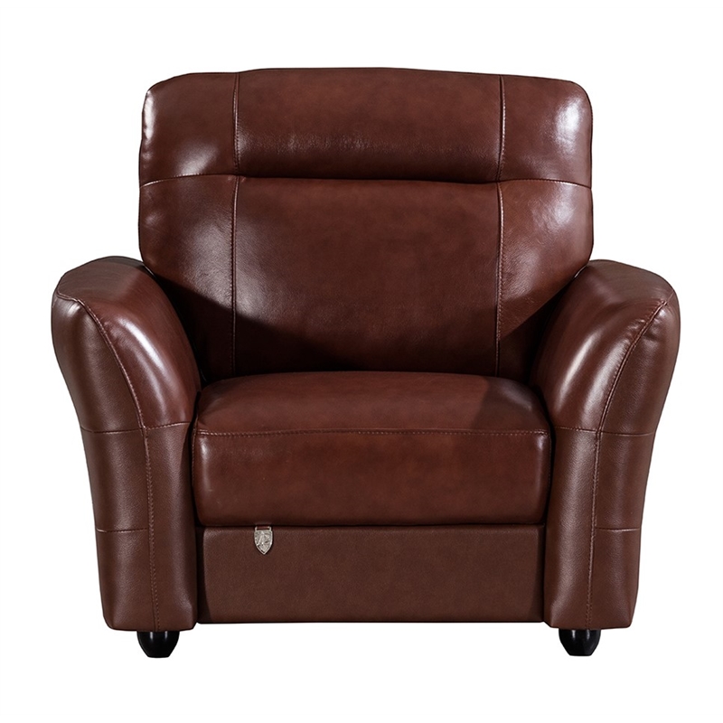 EK090 Brown Color With Italian Leather Chair