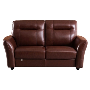 EK090 Brown Color With Italian Leather Loveseat