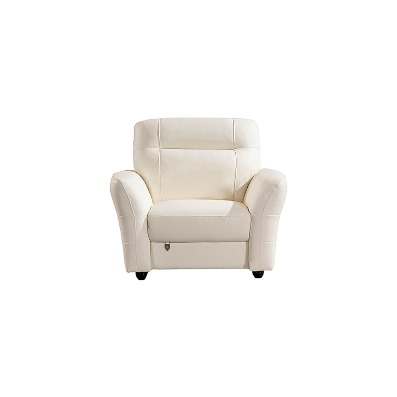 EK090 White Color With Italian Leather Chair