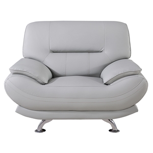 ae709-lg-chr light gray color chair with faux leather