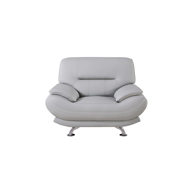 AE709-LG-CHR Light Gray Color Chair with Faux Leather