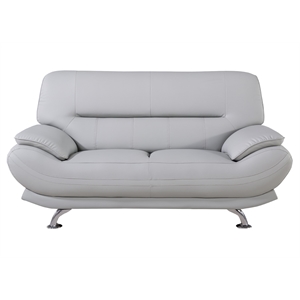 ae709-lg-ls light gray color love seat with faux leather