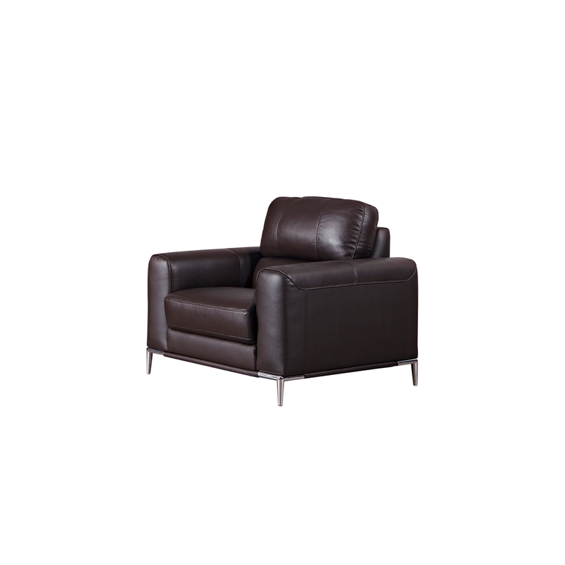 EK016 Dark Chocolate (Brown) Color With Italian Leather Chair