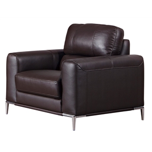 ek016 dark chocolate (brown) color with italian leather chair
