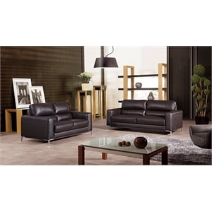 EK016 Dark Chocolate (Brown) Color With Italian Leather Chair