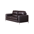 EK016 Dark Chocolate (Brown) Color With Italian Leather Loveseat
