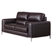 EK016 Dark Chocolate (Brown) Color With Italian Leather Loveseat