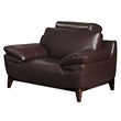 EK028 Dark Brown Color With Italian Full Leather Chair