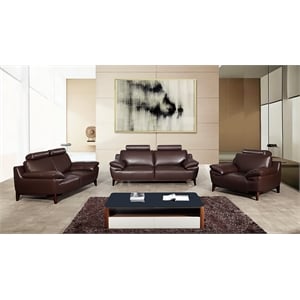 EK028 Dark Brown Color With Italian Full Leather Chair
