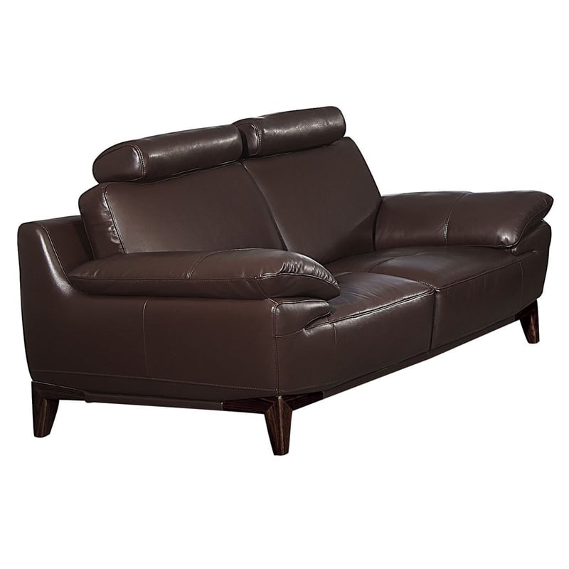 EK028 Dark Brown Color With Italian Full Leather Loveseat
