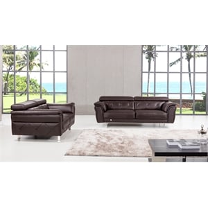 EK068 Dark Chocolate (Brown) Color With Italian Leather Chair