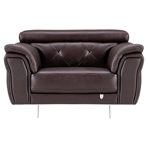 EK068 Dark Chocolate (Brown) Color With Italian Leather Chair