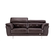 EK068 Dark Chocolate (Brown) Color With Italian Leather Loveseat