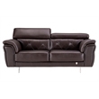 EK068 Dark Chocolate (Brown) Color With Italian Leather Loveseat