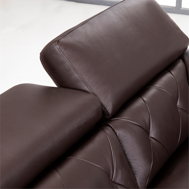EK068 Dark Chocolate (Brown) Color With Italian Leather Loveseat