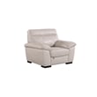 EK081 Light Gray Color With Italian Leather Chair and wooden legs