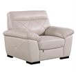 EK081 Light Gray Color With Italian Leather Chair and wooden legs