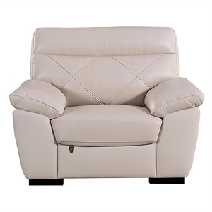 EK081 Light Gray Color With Italian Leather Chair and wooden legs