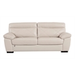 EK081 Light Gray Color With Italian Leather Sofa and wooden legs
