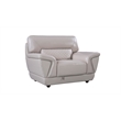EK099 Light Gray Color With Italian Leather Chair and wooden Legs