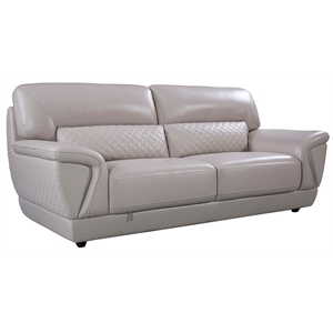 ek099 light gray color with italian leather sofa and wooden legs