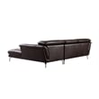 EK-L083 Dark Chocolate (Brown) Color With Italian Leather Right Facing Sectional